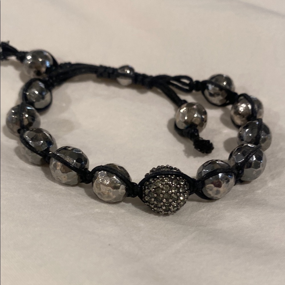 Elegant Black and Silver Beaded Bracelet